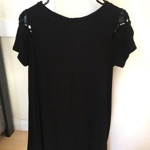 Lulus- black flowy dress with shoulder details